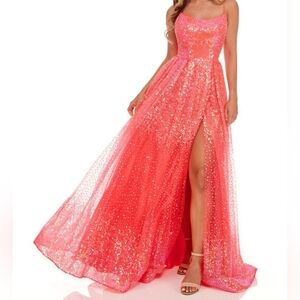 Racgel Allan Pink Sequin Gown